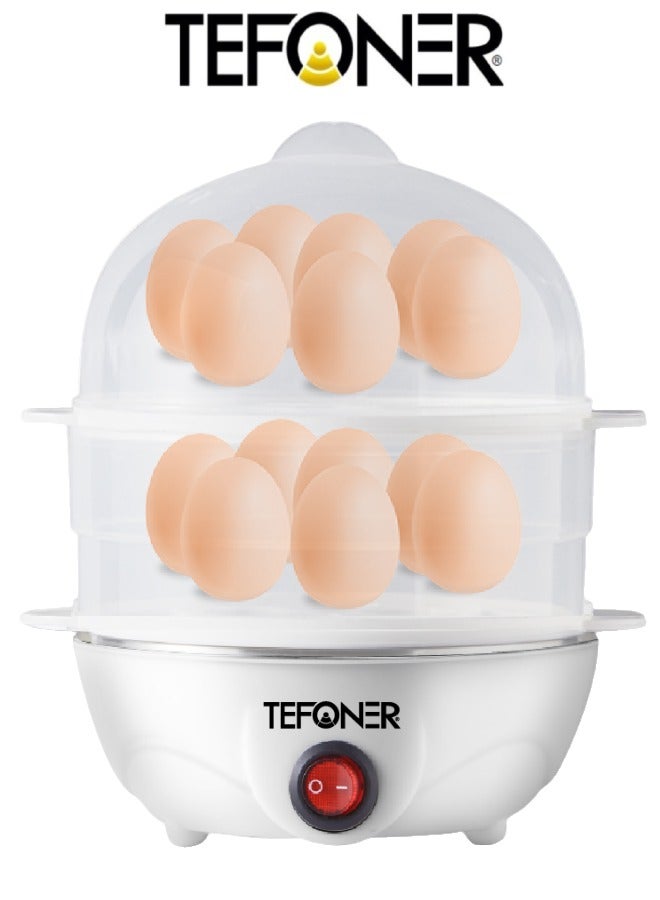 تيفونر سلاقة بيض كهربائية بالبخار. الة سلق البيض بحجم يمكنك من سلق حتى 14 بيضة. جهاز سلق البيض متعدد الاستخدامات. غلايه بيض كهربائيه بقوة 350واط ومؤشر ضوء. سلاقة البيض سريعة حتى 10 دقيقة. - Image 1