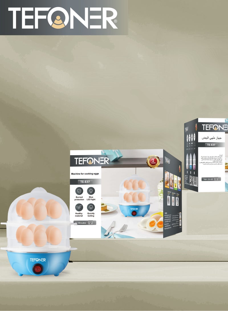 تيفونر سلاقة بيض كهربائية بالبخار. الة سلق البيض بحجم يمكنك من سلق حتى 14 بيضة. جهاز سلق البيض متعدد الاستخدامات. غلايه بيض كهربائيه بقوة 350واط ومؤشر ضوء. سلاقة البيض سريعة حتى 10 دقيقة. - Image 4