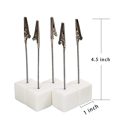 senover 20pcs Table Number Holder Name Place Card Holder Memo Clip Holder Stand Note Holder Pictures Card Paper Menu Clip … (White) - Image 3