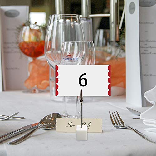 senover 20pcs Table Number Holder Name Place Card Holder Memo Clip Holder Stand Note Holder Pictures Card Paper Menu Clip … (White) - Image 5