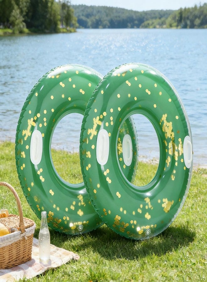 WAYTOSUC 2PCS Inflatable Pool Float,47IN Floaties Rafts for Adults Floating Lounger Sun Tanning Floats Cool Water Floaty Swimming Lake Beach Party (TM-Green) - Image 4