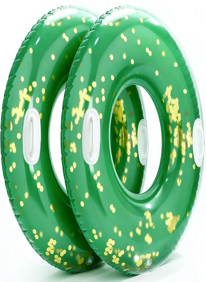 WAYTOSUC 2PCS Inflatable Pool Float,47IN Floaties Rafts for Adults Floating Lounger Sun Tanning Floats Cool Water Floaty Swimming Lake Beach Party (TM-Green) - Image 1