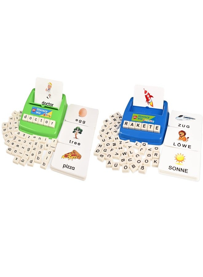 BOHS German and English Literacy Wiz Fun Game - See and Hide Spelling - Prek Classroom Learning Educational Toys - Image 1