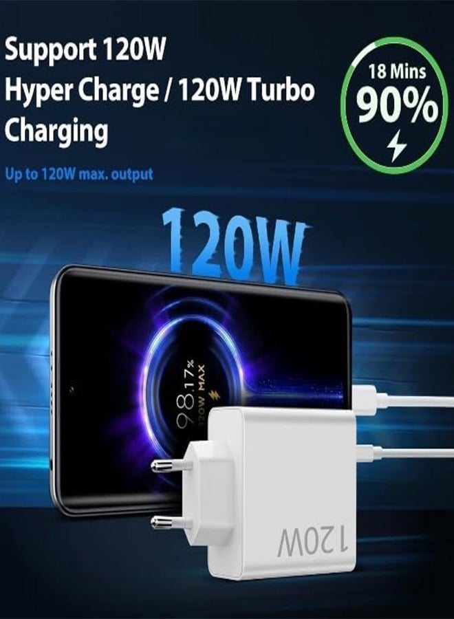 Fast Charger 120W Qc 4.0 Turbo Adapter Charger With 6A USB-C Cable Compatible With Mi Xiaomi Devices - Image 2