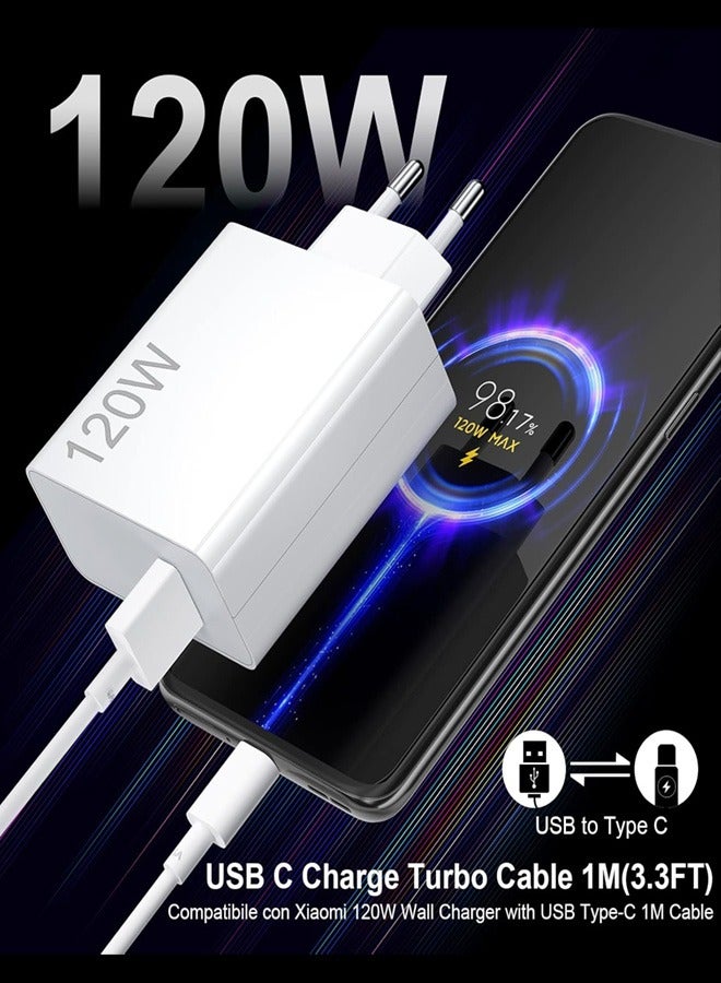 Fast Charger 120W Qc 4.0 Turbo Adapter Charger With 6A USB-C Cable Compatible With Mi Xiaomi Devices - Image 4