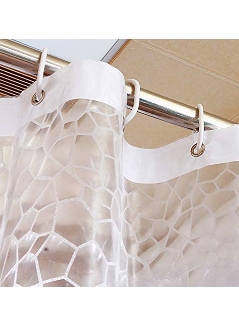 Clear Shower Curtain Bathroom Screen Thickened 3D Transparent Waterproof with Hooks EVA Home Supplies - Image 4