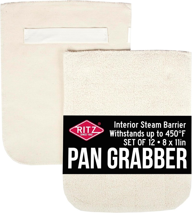 Ritz Food Service CLPG1-6P Terry Hot Pad Pot Holder with Steam Barrier, Commercial Product, 8" x 11", Set of 12, Beige - Image 1