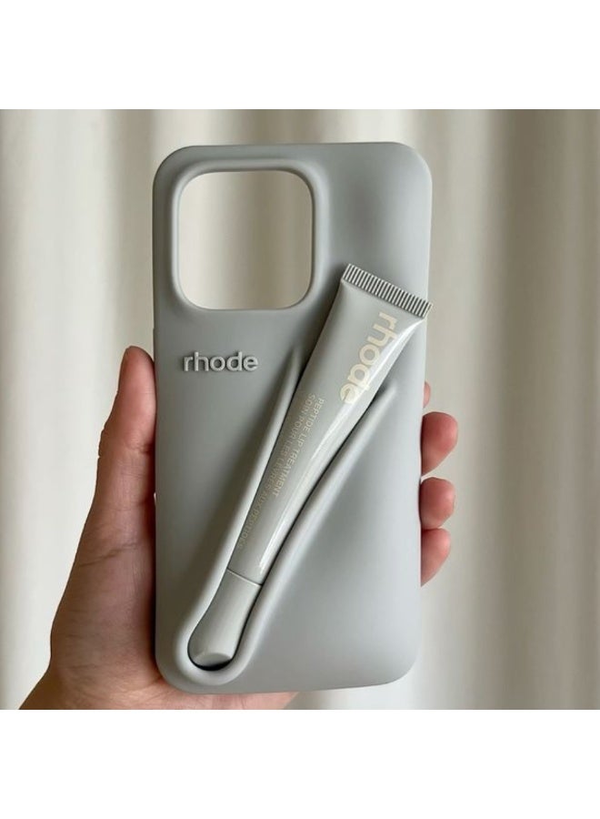 rhode Silicone Lip Holder for Cell Phone, Lip Gloss Adhesive Sleeve for Phone, Lip Holder Stick-on Phone Case, Back Stick On Holder for iPhone Phones - Gray Color - Image 3