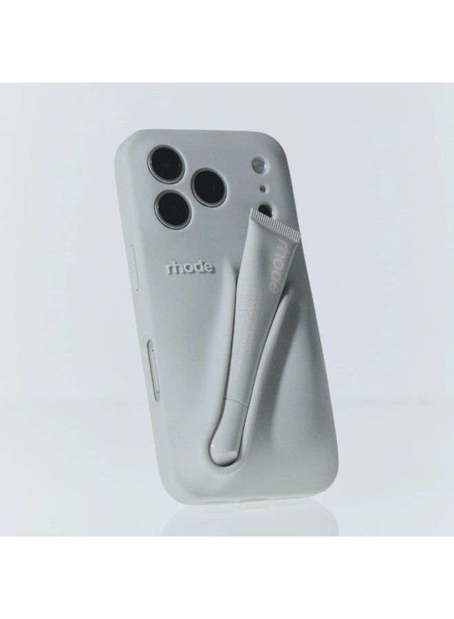 rhode Silicone Lip Holder for Cell Phone, Lip Gloss Adhesive Sleeve for Phone, Lip Holder Stick-on Phone Case, Back Stick On Holder for iPhone Phones - Gray Color - Image 4