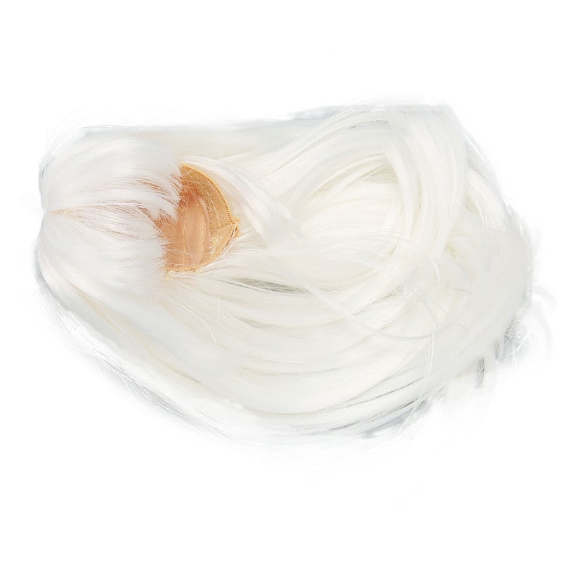 1/6 Doll Wig 15.5-17cm Head Circumference Heat Resistant Synthetic Doll Wig - Cuttable Long Straight White Doll Wig for 1/6 Doll Dress Up And Styling - Image 2