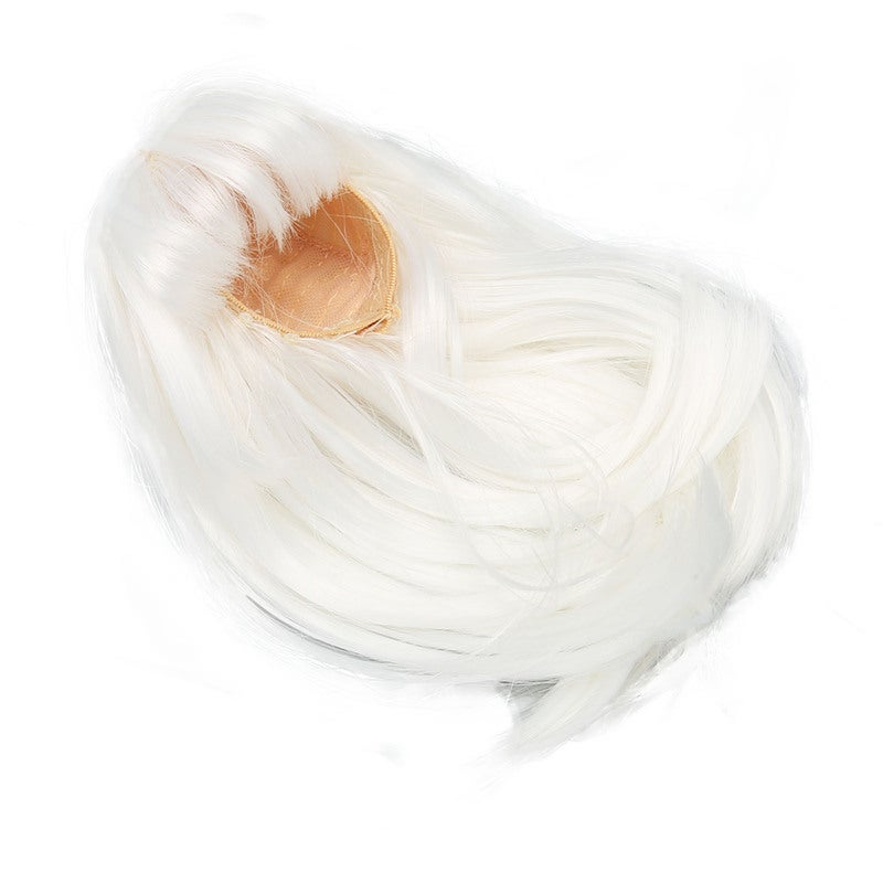 1/6 Doll Wig 15.5-17cm Head Circumference Heat Resistant Synthetic Doll Wig - Cuttable Long Straight White Doll Wig for 1/6 Doll Dress Up And Styling - Image 3