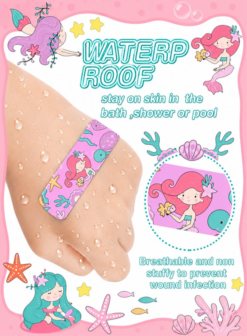 yumee 100PCS Unicorn Kids Bandages, Cute Cartoon Adhesive Band Aids for Children, Waterproof Breathable Flexible First Aid Wound Stickers, Colorful Fun Bandage Strips for Boys Girls Home Emergency Care - Image 3