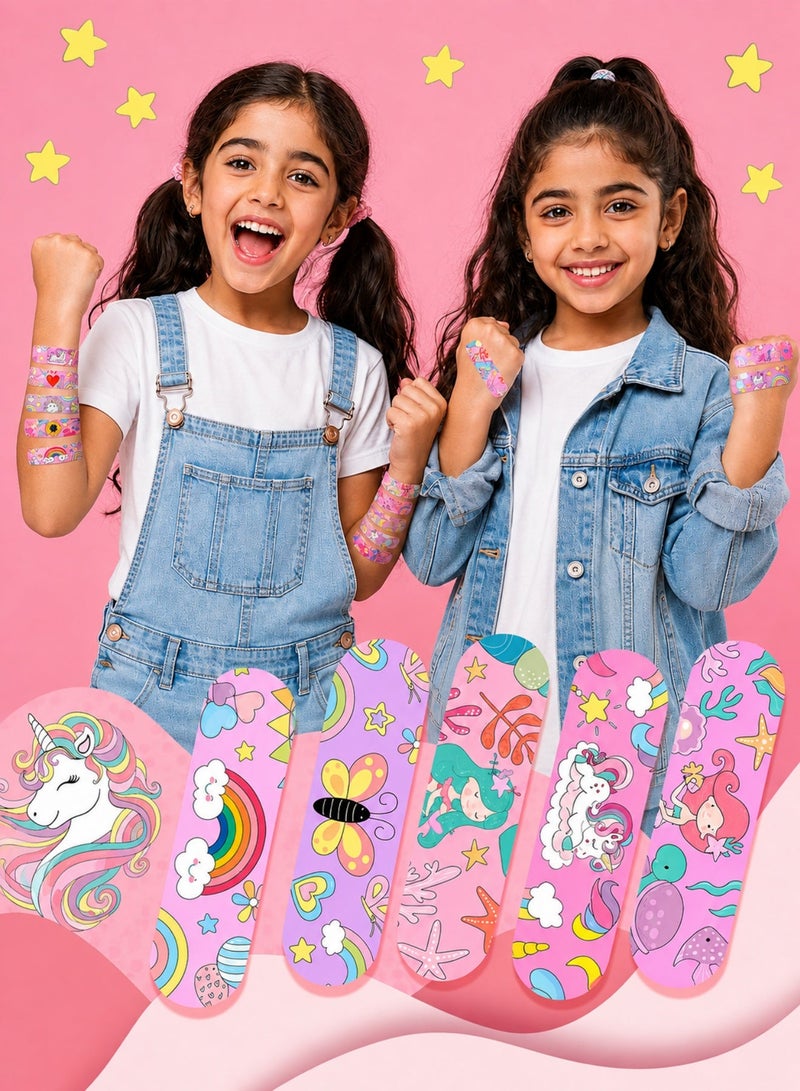 yumee 100PCS Unicorn Kids Bandages, Cute Cartoon Adhesive Band Aids for Children, Waterproof Breathable Flexible First Aid Wound Stickers, Colorful Fun Bandage Strips for Boys Girls Home Emergency Care - Image 5