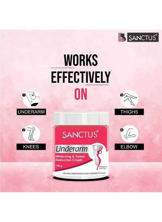 SANCTUS Underarm Whitening & Sweat Reduction Cream - Advanced Lacto Dark Spot Reduction Formula - With Lasting De-Odorizing Effect - 100gm - Image 4