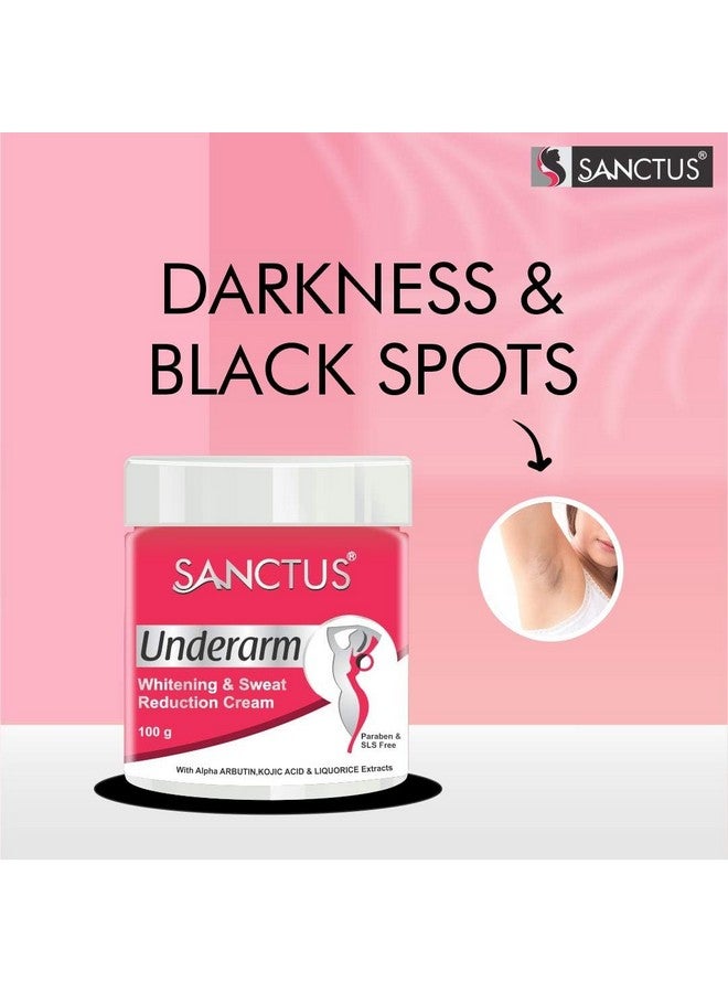 SANCTUS Underarm Whitening & Sweat Reduction Cream - Advanced Lacto Dark Spot Reduction Formula - With Lasting De-Odorizing Effect - 100gm - Image 3