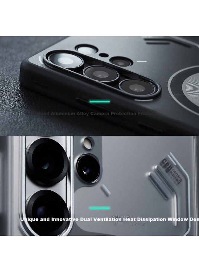 aurumé Aulumu S25 Full Coverage Phone Case For Samsung S25 Ultra, Semi-Transparent Luminous Magnetic Phone Case With Dual Heat Dissipation, Magsafe Compatible Protective Case, Semi-Transparent White - Image 3