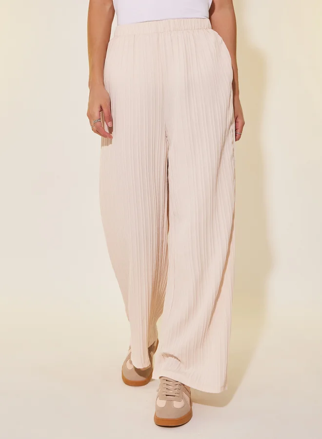 Take Two Solid Long Sleeve Shirt and Wide Leg Pants Co-Ords