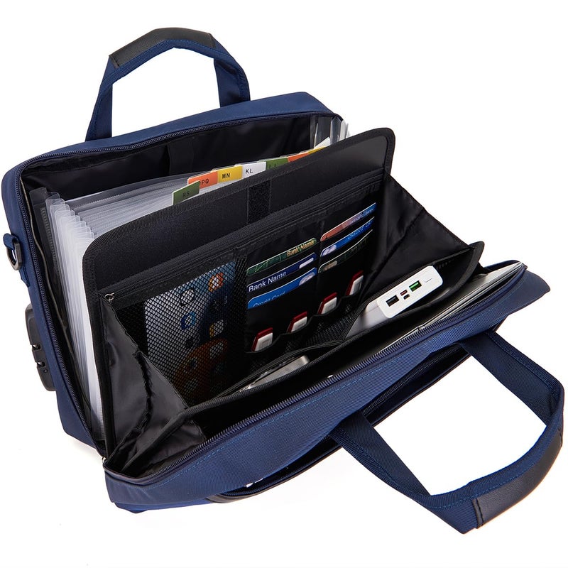 BARDOLPH Heavy Duty Accordian File Organizer with Handle (Blue) - Image 5