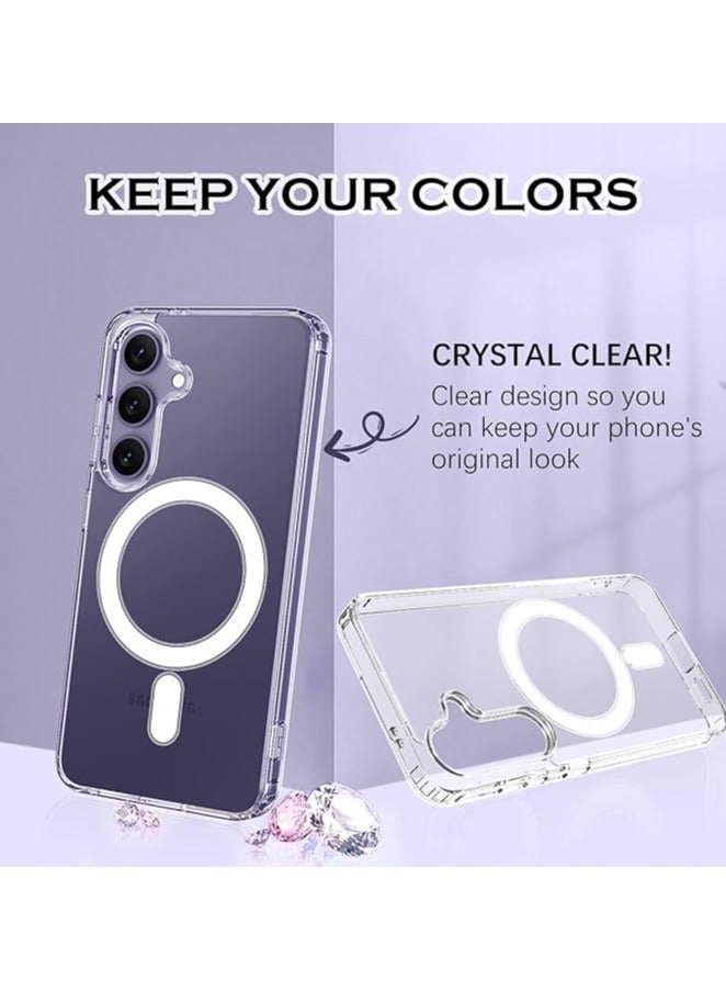 ويكسون جراب شفاف كريستالي لموبايل سامسونج جالاكسي S24 مع حماية كاملة ضد الصفرار ,متوافق الشحن اللاسلكي موبايل ناعم مقاوم للصدمات من البولي يوريثين المقاوم للحرارة - Image 3