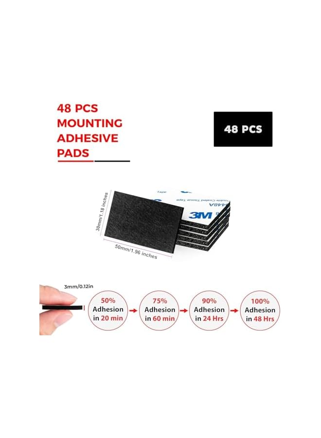 PROMASS promass Strong Double Sided Tape Heavy Duty 48 Pcs | Water Proof Adhesive Tape for Outdoor Household Mounting | Double Sided Sticky Pads 50 x 30mm  - Image 5