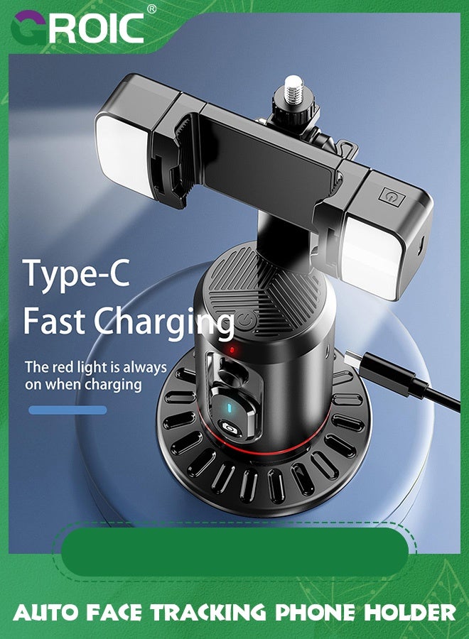 GROIC Auto Face Tracking Phone Holder, 360° Rotation Face Body Phone Tripod Smart Shooting Camera Mount with Rechargeable Remote and Light for Live Vlog Streaming Video  - Image 2