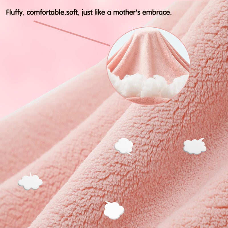 IFaryMes Toddler Bath Towel Baby Towels with Hood 27.5"X55" Ultra Absorbent Soft Bathrobe Blanket Kids Shower Towel for Girls and Boys(Pink Cat) - Image 4