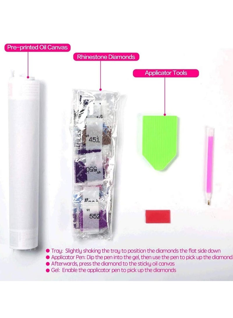 SYOSI Bright Moon Full Drill Embroidery Cross Stitch Picture Supplies Arts Craft Wall Sticker Decor Diamond Dotz Painting Kits For Adults 11.8x15.8 inch Diamond Painting Disney - Image 5