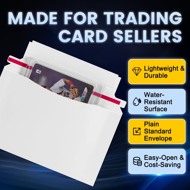Actmuen 180 Pack Mailer Trading Card Envelopesï¼Œ7" x 4.35" Trading Card Mailers for Shipping, Perfect Sized Shipping Envelope for Mailing Semi-Rigid and Toploaders, Protector Supplies. - Image 3