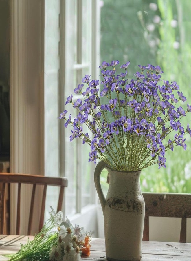 CITYES 10 Pcs Artificial Wildflowers with Stems Bulk Silk Spring Flowers 21 Inch Fake Forsythia Branches Purple Faux Wildflowers Floral Arrangements for Home Decor Indoor Outdoor Wedding Centerpieces - Image 3