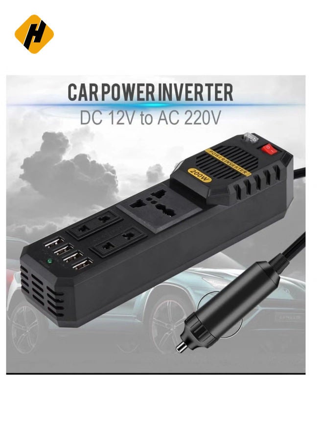 HuHa 200W Mini Car Vehicle Inverter DC 12V to AC 220V USB Output High-power Power Inverter Small Car Special Edition【Magicalworld】  - Image 5