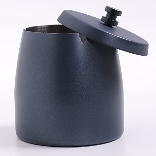 IN ONE Large Ashtray with Lid for Cigarette, Stainless Steel Smokeless Odorless Windproof Ash tray for Home Office Tabletop Outside Patio Outdoor Balcony(3.93''x3.2''x3.82'') - Image 4