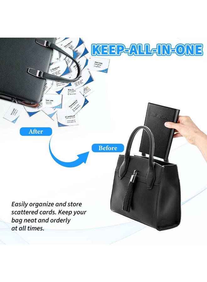 240 Card Business Card Holders, PU Leather Business Card Wallet, Credit Card Holder, Name Card Collection Folder for Men Women - Image 5