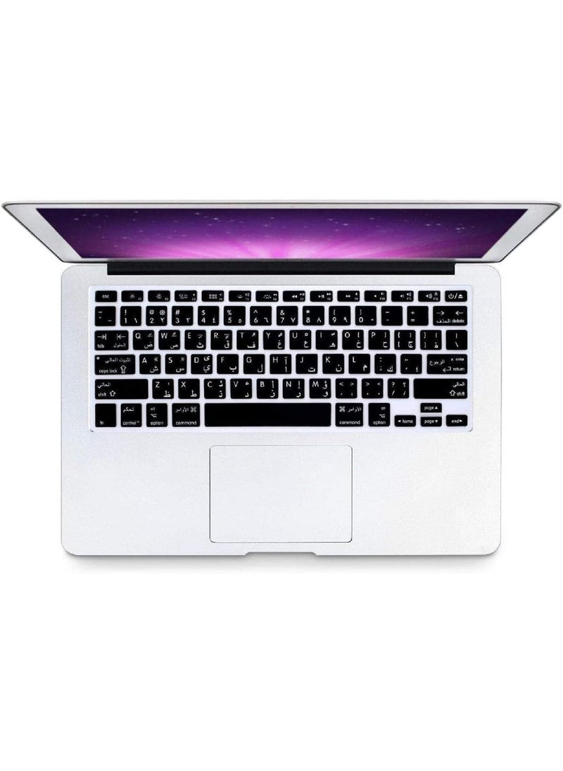 AMM US Layout Arabic English Keyboard Cover for Older Version MacBook Pro 13"/15" (A1278/A1286) & Macbook Retina 13"/15" (A1425/A1502/A1398) & Older Version MacBook Air 13" (A1369/A1466) Black  - Image 3