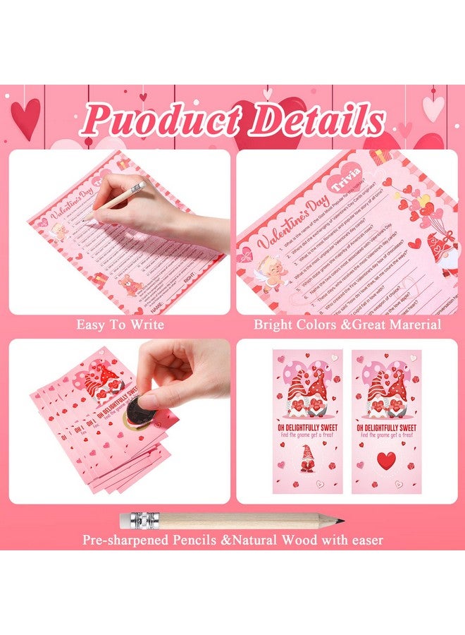 Chinco 127 Pcs Valentine‘s Day Games Cards Bingo Game for Adults Kids Valentine‘s Day Party with Pencil Trivia Classroom Activities Valentine Gifts Boys Girls Birthday Party Supplies - Image 4