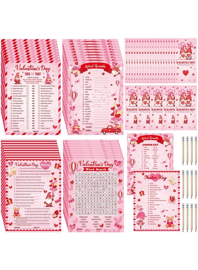 Chinco 127 Pcs Valentine‘s Day Games Cards Bingo Game for Adults Kids Valentine‘s Day Party with Pencil Trivia Classroom Activities Valentine Gifts Boys Girls Birthday Party Supplies - Image 1