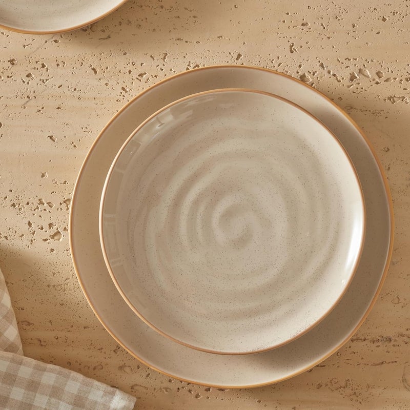 Bico Light Beige Dinner Plates Set Set of 4 Microwave and Dishwasher Safe for Main Course Steak Pasta - Image 5