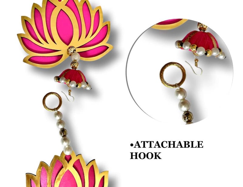 BENAVJI Handmade Wall Decor Lotus with Ball Style Hanging for Home Decor,Diwali Decor,Wedding and All Festival Decor Pack of 15pcs - Image 2