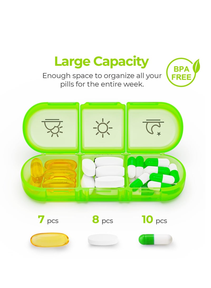 Pill Organizer 3 Times a Day, Large Weekly Pill Case 7 Day, Daily Pill Box with 21 Compartments, Pill Dispenser Supplement Holder for Pills/Vitamin/Fish Oil - Image 3
