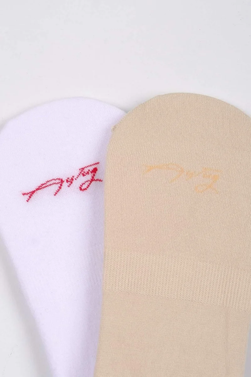 Aytuğ Women's Cotton 2 Pairs Special Boxed Ballet Socks - 31354-3