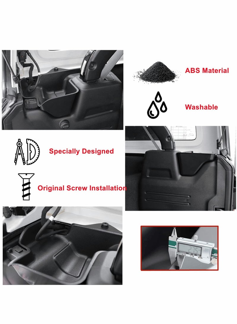 Excefore RBR Wheel Well Storage Bin Rear Trunk Organizer Tray Gear Shift Console Side Storage Box for 2018-2021 Jeep Wrangler JL JLU, Interior Accessories, Right Side, Black - Image 2