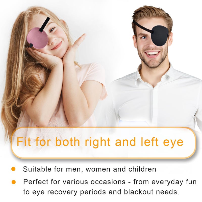 Vandorla 6 Pcs Eye Patch, Adjustable Eyepatch for Left and Right Eye, Medical Eye Patches for Adults and Kids Lazy Eye Pirate Costume, 6 Colors - Image 5