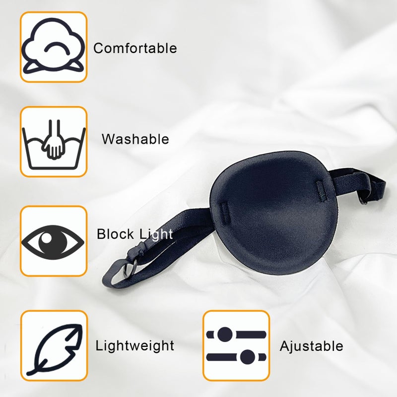 Vandorla 6 Pcs Eye Patch, Adjustable Eyepatch for Left and Right Eye, Medical Eye Patches for Adults and Kids Lazy Eye Pirate Costume, 6 Colors - Image 2