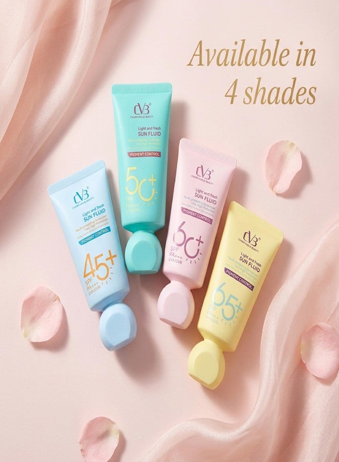 CVB C283 Sun Fluid Pigment Control Sunscreen SPF 65 PA++ UVA/UVB Protection, Lightweight Youth Protecting Face Sun Cream with High Protection, 80g - Image 4