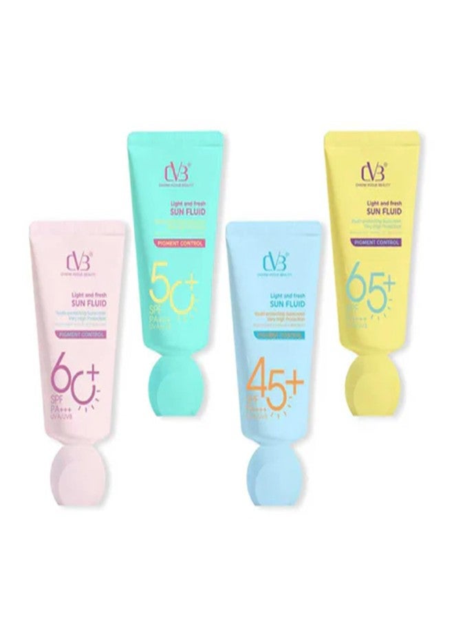 CVB C283 Sun Fluid Pigment Control Sunscreen SPF 65 PA++ UVA/UVB Protection, Lightweight Youth Protecting Face Sun Cream with High Protection, 80g - Image 5