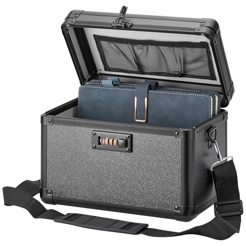 LOCKCURX Large Lock Box - Security Combination Lock Box, Locking Storage Case for Personal Items and Medicine, Childproof Lockable Lockbox for Home/Office/School, 11.2x7.4x6.8 Inch, Black - Image 1