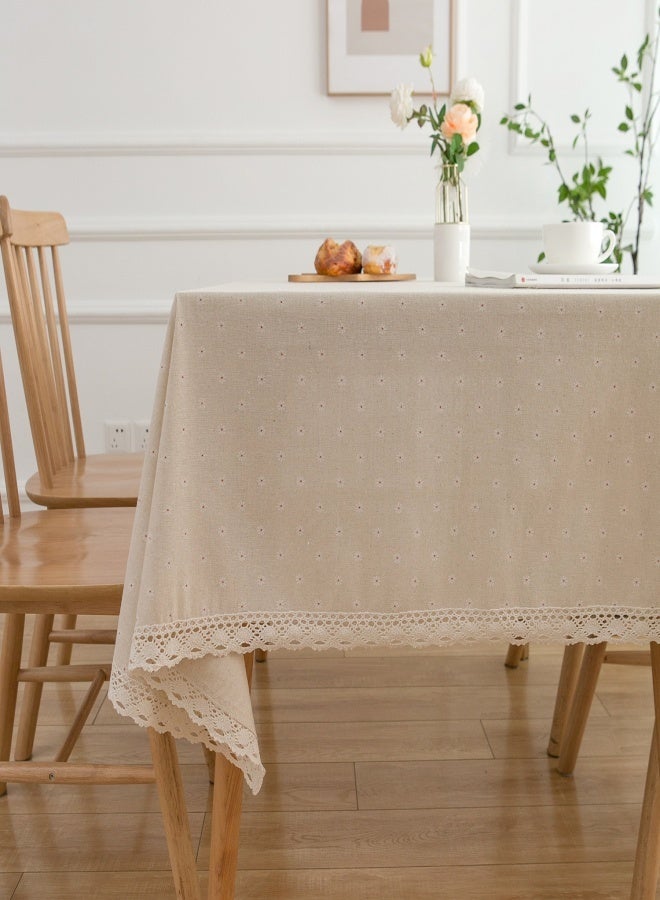 SUCITY Table Cloth 140*200CM (55.11*78.74inch) Waterproof Tablecloth Wrinkle Resistant Tablecloths Water Oil Proof Spill Proof Wipeable Table Cloths for Dining Table Kitchen Picnic Indoor Outdoor (White chrysanthemum) - Image 1
