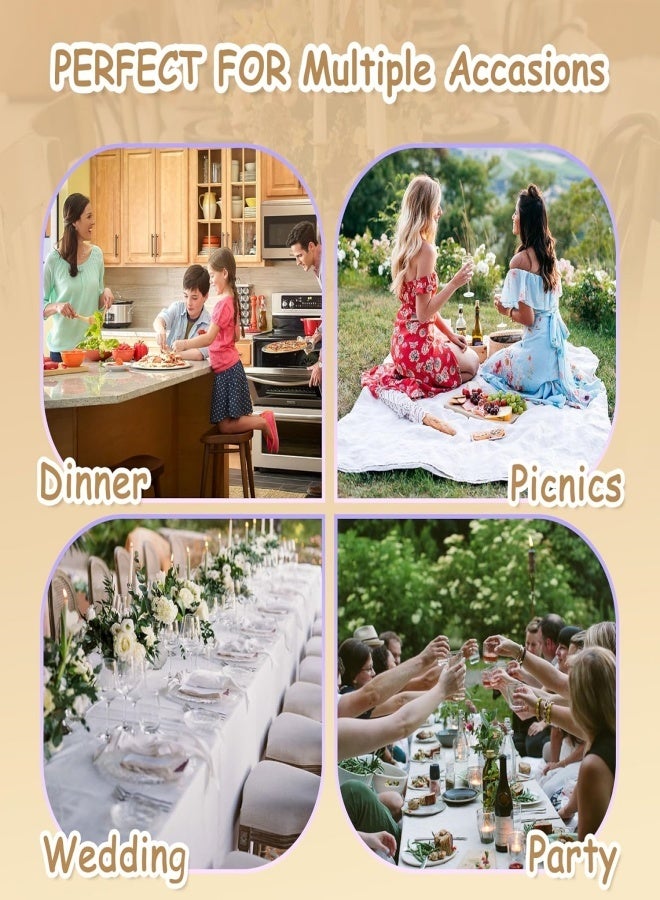 SUCITY Table Cloth 140*200CM (55.11*78.74inch) Waterproof Tablecloth Wrinkle Resistant Tablecloths Water Oil Proof Spill Proof Wipeable Table Cloths for Dining Table Kitchen Picnic Indoor Outdoor (White chrysanthemum) - Image 3