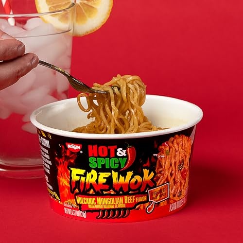 Nissin Hot & Spicy Fire Wok, Volcanic Mongolian Beef, 4.37 Ounce (Pack of 6) - Image 3