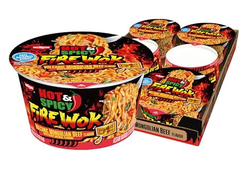 Nissin Hot & Spicy Fire Wok, Volcanic Mongolian Beef, 4.37 Ounce (Pack of 6) - Image 1