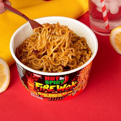 Nissin Hot & Spicy Fire Wok, Volcanic Mongolian Beef, 4.37 Ounce (Pack of 6) - Image 4